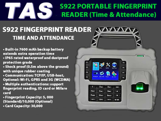 Mobile/Portable Clocking Fingerprint Reader